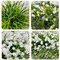 36 Pcs Artificial Flowers for Outdoor, UV Resistant Outdoor Fake Plants Faux Plastic Flowers Shrubs for Outside Garden Patio Porch Window Box Spring Summer Decor (Mixed White)